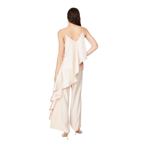 Obando Collective Wide Leg Jumpsuit with Cape Cream Size 4 - Picture 4 of 13